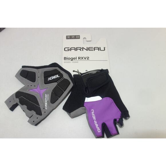 NEW Louis Garneau Biogel RX-V Bike Gloves Purple Gray Women's Small - Picture 1 of 5